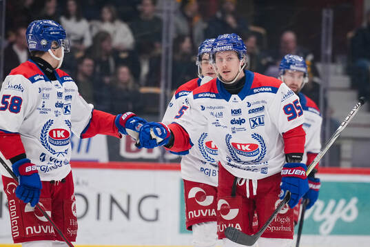 Oskarshamns Nick Olesen jublar