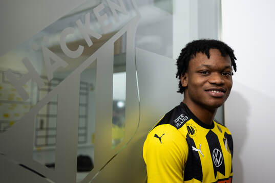 Häckens nyförvärv Jeremy Agbonifo poserar för ett porträtt den 28 februari 2024 i Göteborg. 