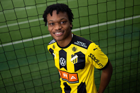 Häckens nyförvärv Jeremy Agbonifo poserar för ett porträtt den 28 februari 2024 i Göteborg. 