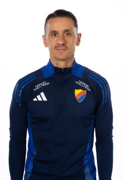 Djurgårdens målvaktstränare Nikos Gkoulios poserar för ett porträtt den 1 mars 2024 i Stockholm.