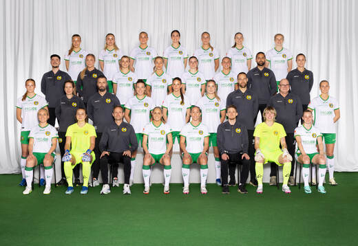  Smilla Holmberg, Anna Jøsendal, Klara Folkesson, Simone Boye Sørensen, Stina Lennartsson, Vilde Hasund, Julie Blakstad. 3:e ledet från vänster: Fystränare Jesus Mateo Cortés, Fysioterapeut Filippa Sparf, Thea Sørbo, Lotta Ökvist, Smilla Vallotto, Jonna Anderssson, Idrottspsykologisk rådgivare Raheb Muftee, Målvaktstränare Sofia Lundgren. 2:a ledet från vänster: Lykke Ihrfelt, Fysioterapeut Emma Skarle, Sportchef Johan Lager, Emma Westin, Bella Andersson, Eva Nyström, Team manager Igor Kubát, Lagledare John Fransson, Ellen Wangerheim. Sittande från vänster: Ellen Gibsson, Anna Tamminen, Huvudtränare Martin Sjögren, Alice Carlsson, Julia Roddar, Assisterande tränare William Strömberg, Moa Edrud, Emilie Joramo.