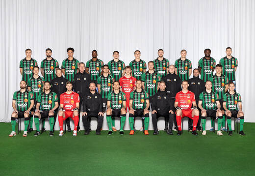  Isak Vidjeskog, Diego Montiel, Maxime Sainte, Azeez Yusuf, Isak Bjerkebo, Anton Kurochkin, Oliver Alfonsi, Leo Frigell Jansson, Gideon Mensah, Adnan Maric. Mittenledet från vänster: Olle Edlund, Fystränare Sebastian Eriksson, Målvaktstränare Jonas Gunnarsson, Marc Tokich, Viktor Dryselius, Niklas Dahlström, Sjukgymnast Wilhelm Rohdin, Materialare Tony Donev, Mads Borchers. Sittande från vänster: Oskar Sverrisson, Robin Tranberg, Fredrik Andersson, Huvudtränare Tobias Linderoth, Joakim Lindner, Hampus Zackrisson, Assisterande tränare Victor Salwén, David Olsson, Anton Liljenbäck, Oliver Silverholt. 