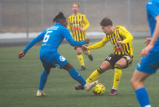 IFK Hässleholms Alen Zahirovic i träningsmatchen mellan IFK Hässleholm och Nosaby IF i Hässleholm 25 mars 2024.