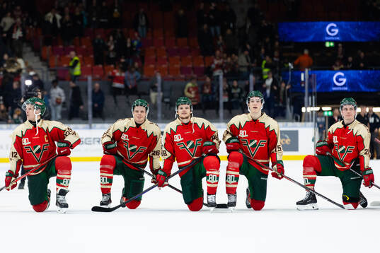 Frölundas Max Friberg, Isac Heens, Malte Strömwall, David