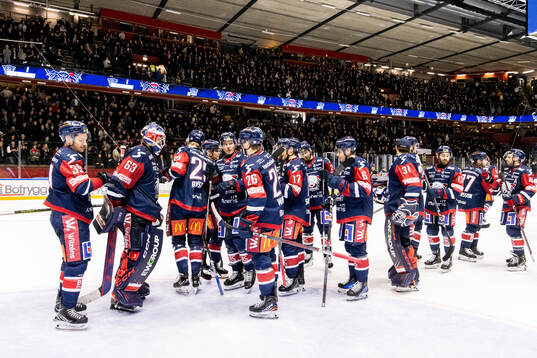 Linköpings målvakt Marcus Högberg jublar