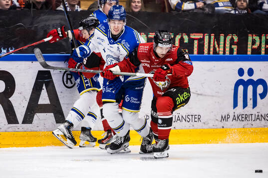 Leksands Lukas Vejdemo och Malmö Redhawks Johan Olofsson