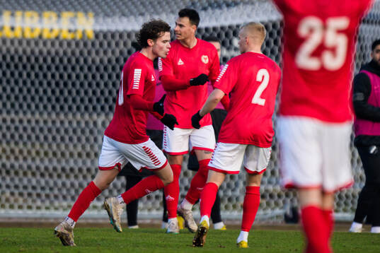Kalmars Jacob Trenskow jublar efter 1-1