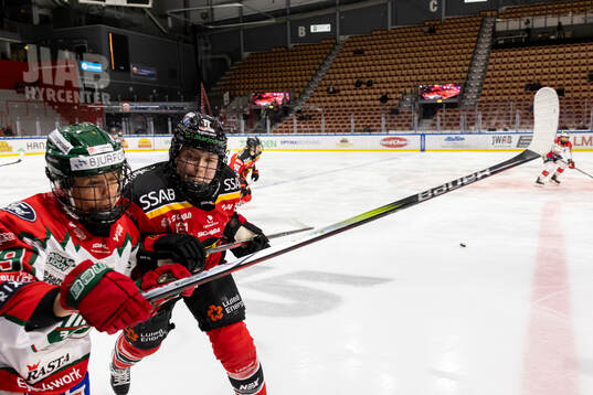 Luleå/MSSKs Jaycee Magwood  tacklar Frölundas Matilda
