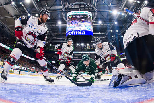 Malmö Redhawks Joakim Ryan, Fredrik Händemark och Johan