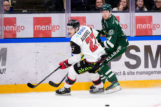 Malmö Redhawks Robin Alvarez och Färjestads Victor Ejdsell