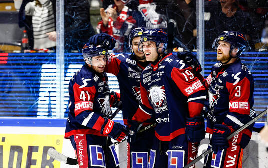 Linköpings Patrick Russell, Broc Little, Ty Rattie, Linus