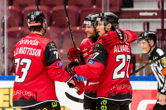 Malmö Redhawks Robin Alvarez jublar