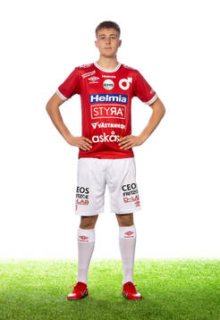 Degerfors Elias Pihlström 1 poserar för ett porträtt den 13 mars 2024 i Degerfors.
