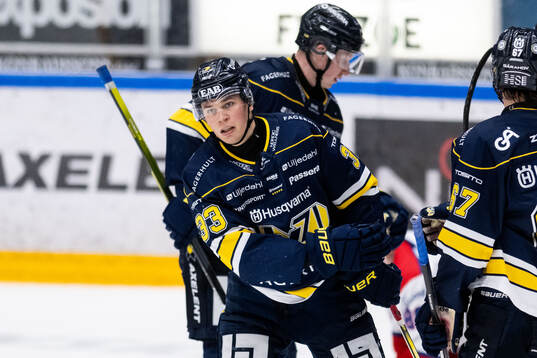 HV71s Måns Lindbäck jublar