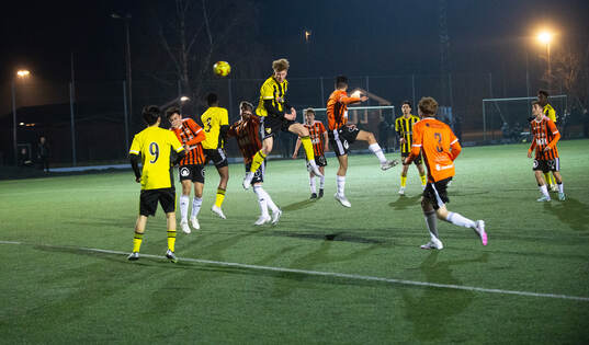 i matchen i DM för juniorer U19 mellan IFK Hässleholm och Kristianstads FC i Hässleholm 15 mars 2024.