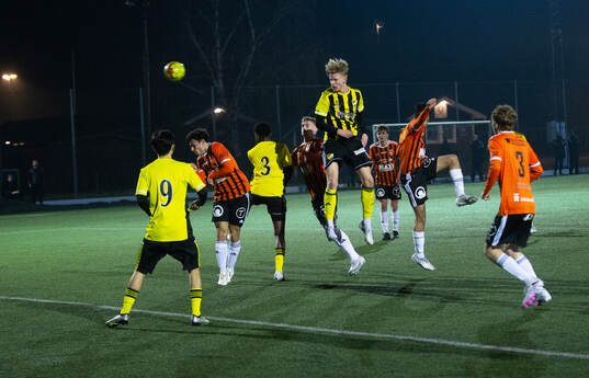 i matchen i DM för juniorer U19 mellan IFK Hässleholm och Kristianstads FC i Hässleholm 15 mars 2024.