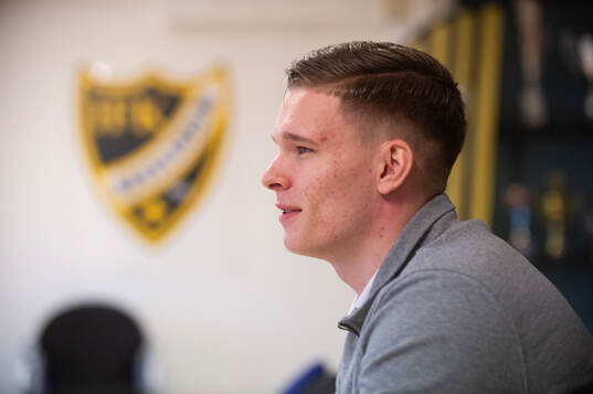 IFK Hässleholms Axel Henriksson i Hässleholm 15 mars 2024.