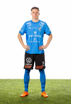 Halmstads Albin Ahlstrand poserar för ett porträtt den 15 mars 2024 i Halmstad.