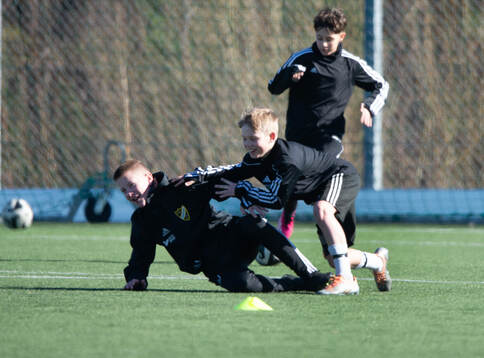 IFK Hässleholms pojkar födda 2011, U13, tränar i Hässleholm 17 mars 2024.