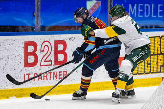 Björklövens Kim Johansson holding på Djurgårdens Linus