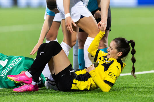 Goalkeeper Katarzyna Kiedrzynek of Paris Saint Germain and