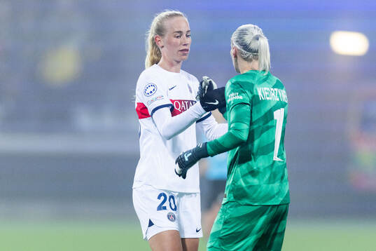 Amalie Vangsgaard of Paris Saint Germain celebrates with