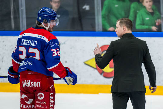 Oskarshamns Oscar Engsund och tränare Martin Filander