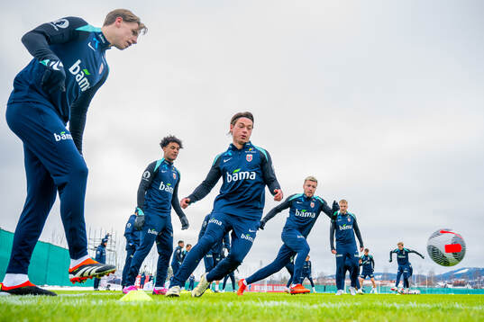 Jesper Daland and Patrick Berg of the Norwegian national football team
