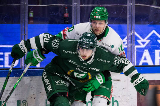 Färjestads Marcus Westfält och Rögles Rodrigo Abols