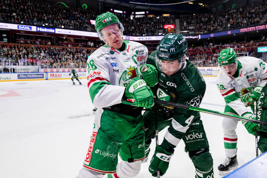 Rögles Anton Bengtsson och Färjestads Oscar Lawner