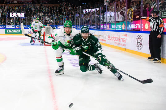 Rögles Linus Sandin och Färjestads Linus Johansson