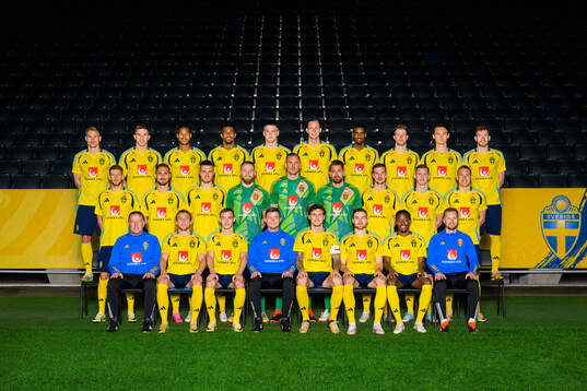 Players and coaching staff of the Swedish men's national
