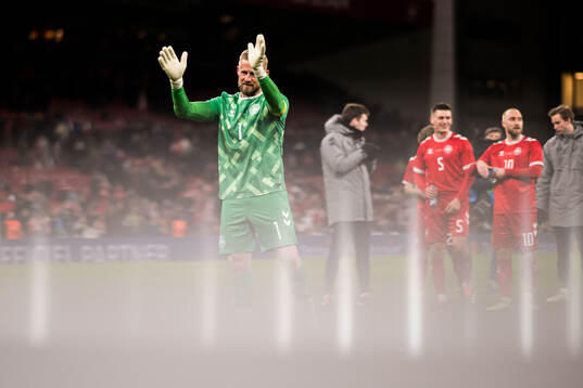 Goalkeeper Kasper Schmeichel of Denmark