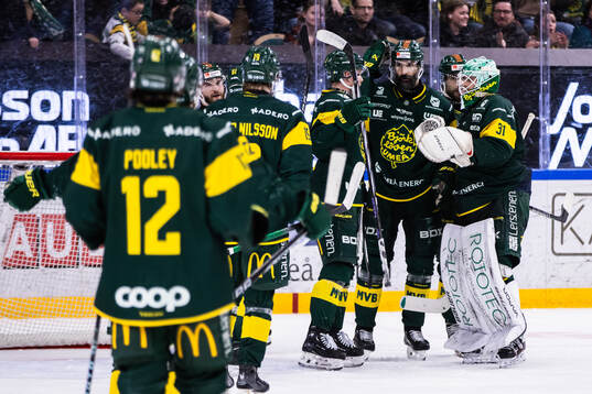 Björklövens spelare jublar