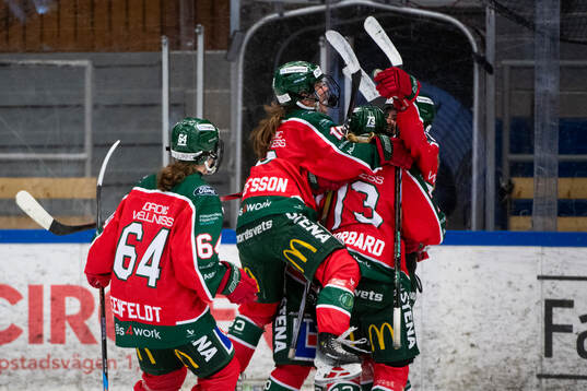 Frölundas spelare jublar