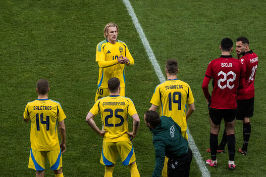 Emil Forsberg and Mattias Svanberg of Sweden