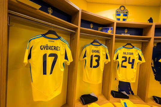 Jerseys of Viktor Gyökeres, Hjalmar Ekdal and Gustaf