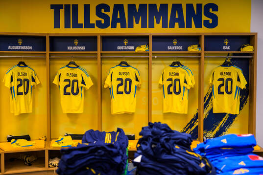 Jerseys of hospitalized Swedish player Kristoffer Olsson