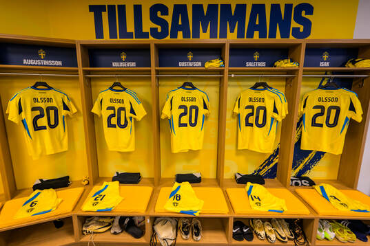 Jerseys of hospitalized Swedish player Kristoffer Olsson