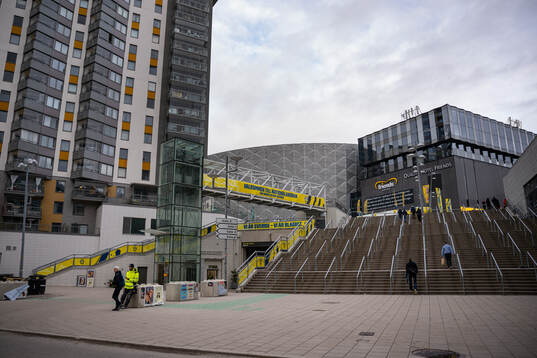 General exterior view of Friends Arena ahead of the international friendly football match between Sweden and Albania on March 25, 2024 in Stockholm. 