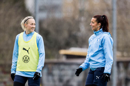 Malmö FFs Sanna Kullberg och Malin Gunnarsson