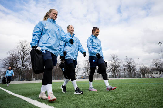 Malmö FFs Amanda Kander, Sanna Kullberg och Malin Gunnarsson