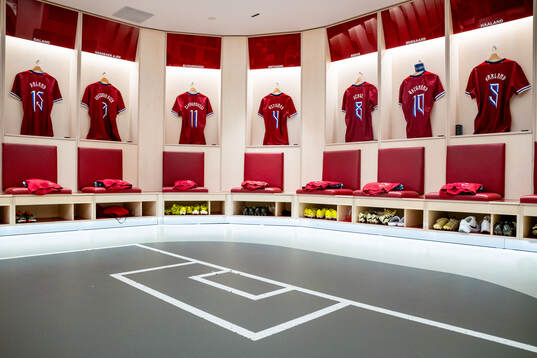 The kits of Jesper Daland, Kristoffer Ajer, Mohamed