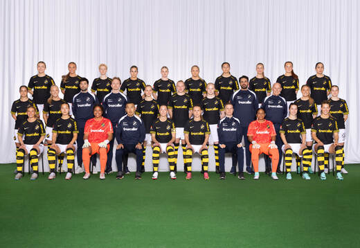  Beata Olsson, Villemo Dahlqvist, Monica Hagström, Felicia Saving, Emelie Jansson, Vendela Dreifaldt, Annika Svensson, Ella Reidy, Michelle Rojas Flores. Mittenledet från vänster: Daniella Famili, Moa Sjöström, (målvaktstränare) Elliot Bastias Alamo, (fysioterapeut) Edvin Wivallius, Silja Jaatinen, Sofia Parkner, Nova Furevik, (assisterande tränare) Zinar Spindari, (materialansvarig) Lars Fremin, Ellen Schampi, Sara Frigren. Sittande från vänster: Wilma Ljung Klingwall, Emma Engström, Serina Backmark, (huvudtränare) Jesper Björk, Jennie Nordin, Adelisa Grabus, (assisterande tränare) Henrik Söderlund, Vendela Persbeck, Patricia Fischerova, Nina Jakobsson. Editors note: Bilden är retuscherad.
