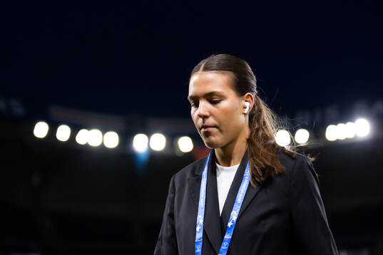 Goalkeeper Kajsa Höglund Jansson of Häcken ahead of the UEFA Women's Champions League football match quarterfinal two between Paris Saint Germain and Häcken on March 28, 2024 in Paris. 