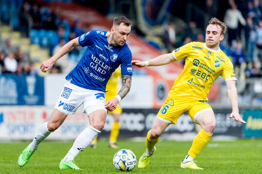 Trelleborgs Filip Bohman och IK Oddevolds Noa Bernhardtz