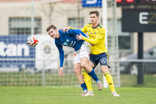Norrby IFs Max Andersson och Ängelholms Niklas Svensson