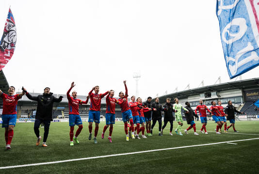 Helsingborgs spelare jublar
