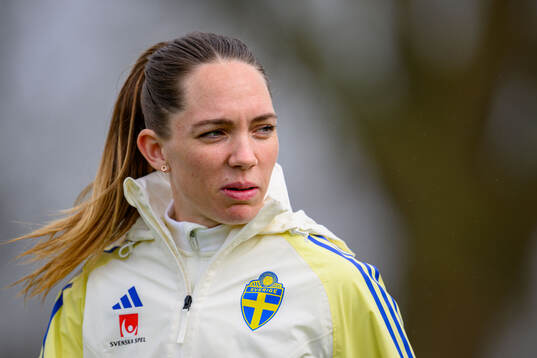 Elin Rubensson of Sweden of the women's national football team of Sweden at a training session