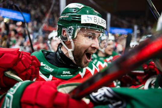 Frölundas Mikael Ruohomaa jublar